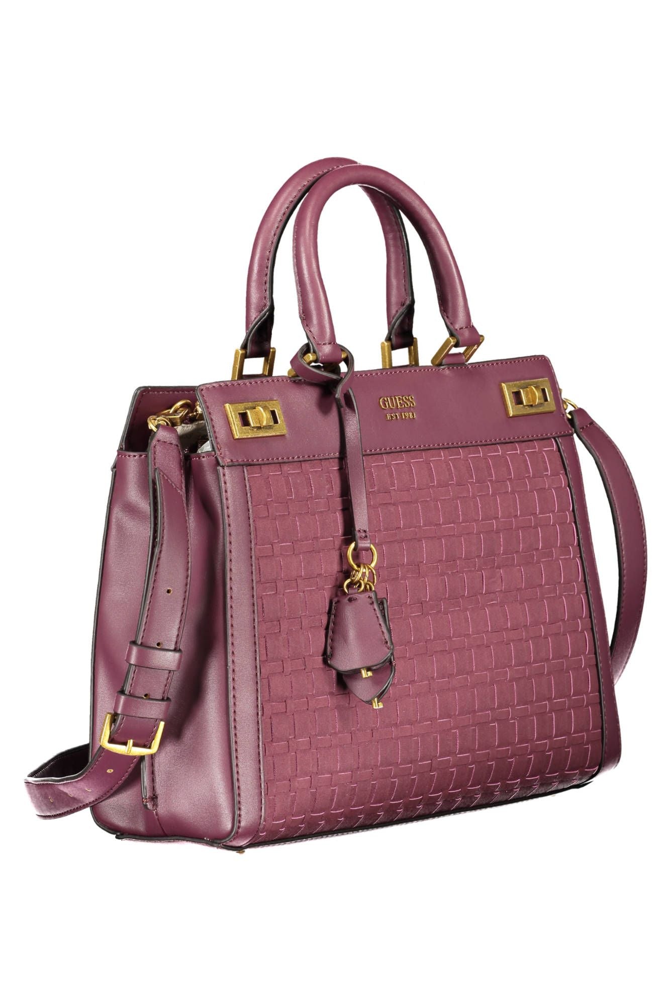 Guess Jeans Elegant handbag made of purple polyurethane